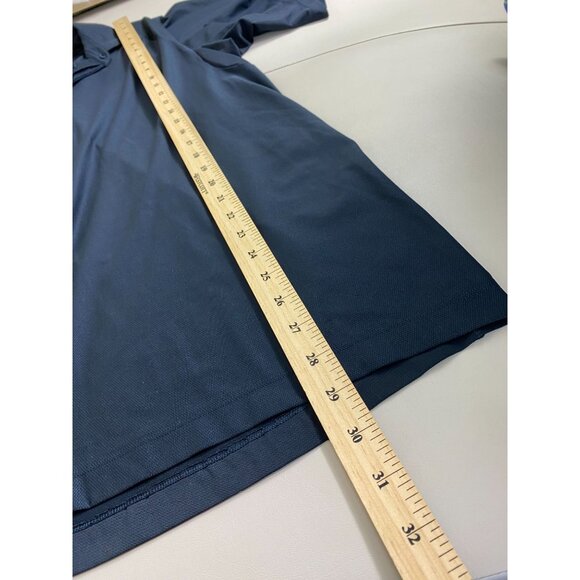 Lululemon Mens Polo Shirt Navy Blue Short Sleeve size XL Preppy Performance - Picture 6 of 12